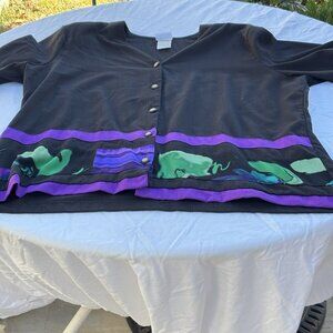 Bobbie Brooks Women's Multicolor‎ 100% Rayon Top & Short Set 2XL